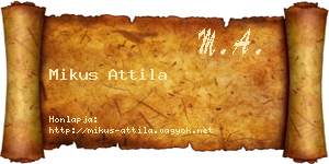 Mikus Attila névjegykártya